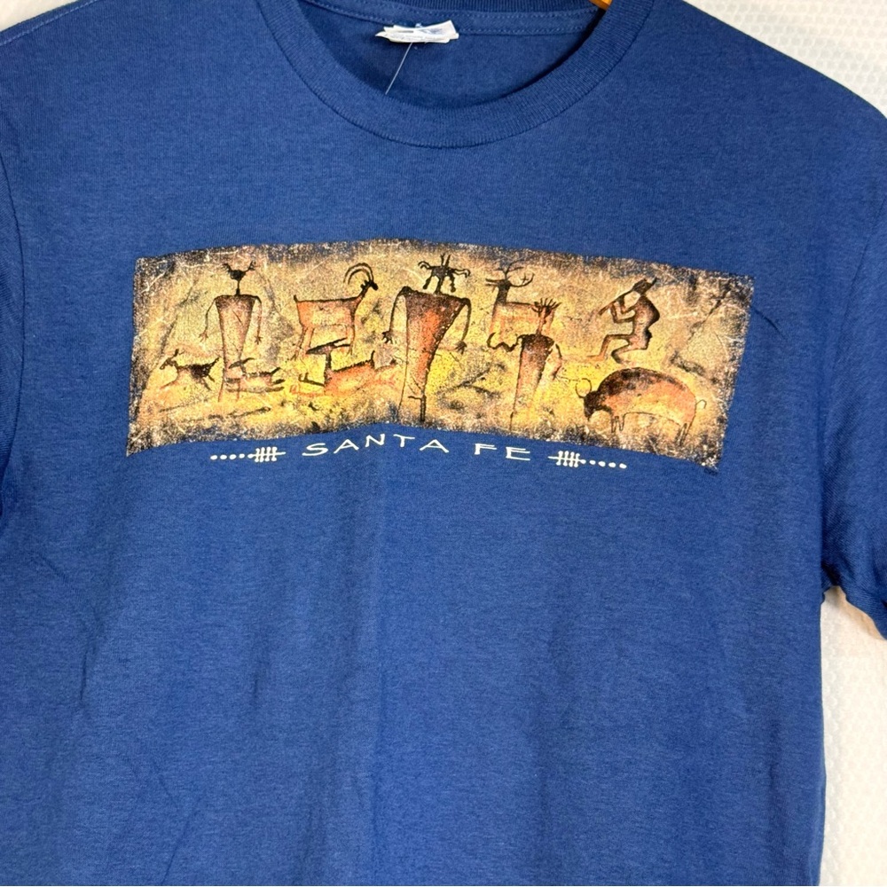 Vintage Santa Fe Blue Graphic Crewneck T-Shirt - Picture 2 of 5